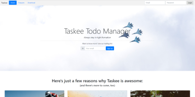 Taskee App Landing Page